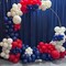 Red White Blue Double-Stuffed Balloon Arch Kit – Navy, Dark Red, Matte White & Metallic Gold
